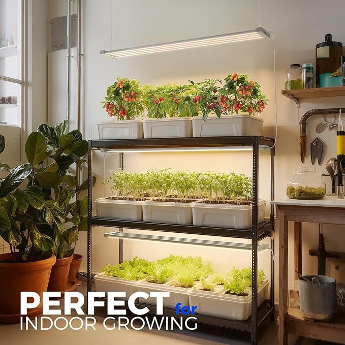 Barrina TX-L84 4FT Grow Light, 168W (2 x 84W), 4 LED Panels Wider Coverage, Full Spectrum with 730nm IR LEDs, High PPFD, Linkable, Hanging for Plant Light Indoor, Seeding, Vegetable, Flowers, 2 Packs