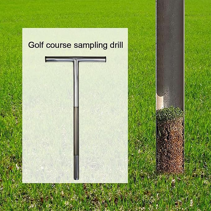 12 Inch Stainless Steel Soil Probe Rod with T Handle, Includes Soil Sample Kit, for Plant Care Lawn Garden Farm