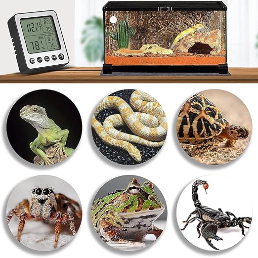 Digital Refrigerator Freezer Fridge Thermometer with Extra Sensor Reptile Thermometer Hygrometer max and min Remember Black ZZ20