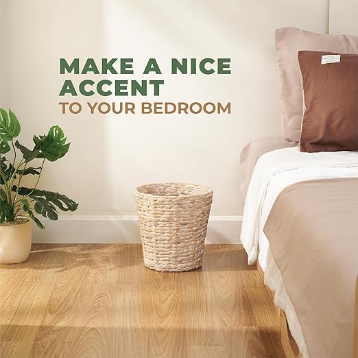 84ECO 2-Pack White Wicker Trash Cans