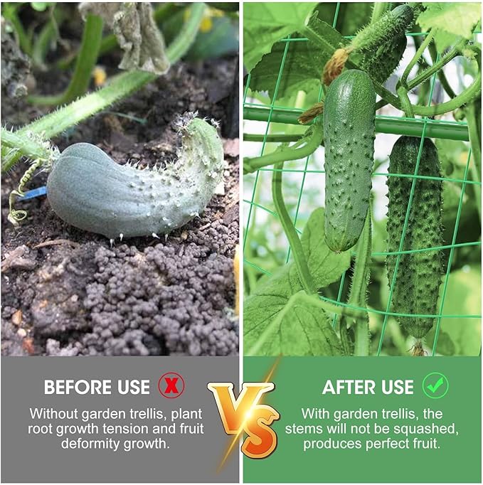 55" H x 36" W Cucumber Trellis for Raised Bed Garden, Cucumber Trelli for Climbing Plants Outdoor，A-Frame Vegetable Grow Supports, Tomato Plant Support for Tomato Squash Zucchini (1PC)