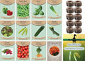Beginner's Garden Seed Kit – Non-GMO, High Germination Seeds for Bell Peppers, Basil, Tomatoes, Mixed Greens & More - Includes 10 Coco Coir Starter Pucks and Beginners Guide