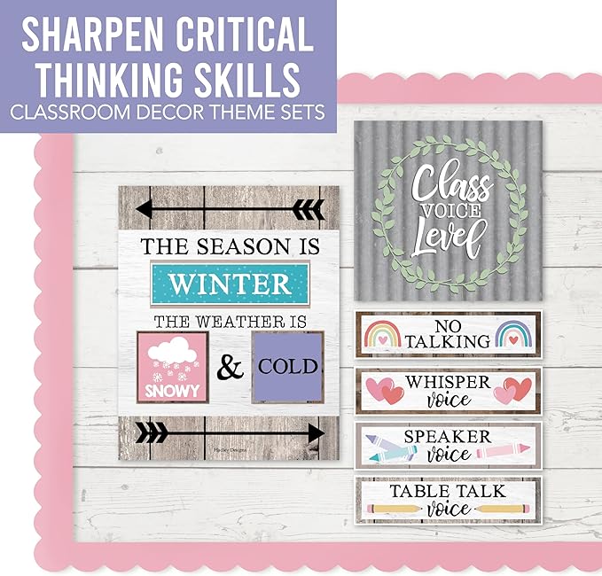 Hadley Designs Classroom Calendar Set Bulletin Board Decorations - Colorful School Calendar for Classroom Decor, Kindergarten Preschool Elementary Teacher Must Haves, Homeschool & Daycare Essentials