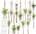 12 Pcs Macrame Plant Hangers, Macrame Hanging Planters for Indoor Plants Handmade Boho Hanging Baskets Flower Pots Holder Stand Plants Hangers for Outdoor Home Wall Decor