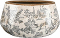 7.8 Inch Large Vintage Ceramic Planter Ice Crack Glaze Gray Lily Floral Flower Pot with Drainage Hole Rustic Decorative Plant Pots Gifts for Home Kitchen Office Indoor Outdoor Plants
