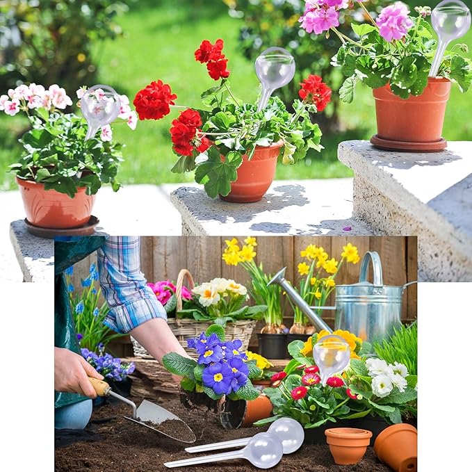 10 Pcs Plant Watering Globes,Clear Small Self-Watering Globes for Indoor&Outdoor Plants,Automatic Plant Waterer Bulbs for Daily Use,Plant Watering Devices,Garden Waterer for Flower,Vacation Plant Care