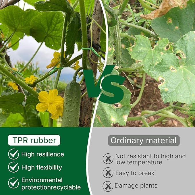 100FT Soft Plant Ties, 2.5mm Heavy Duty Rubber Coated Garden Twist Tie with Metal Core, Reusable Damage-Free Support for Tomatoes, Climbing Plants, Vegetables & Vines