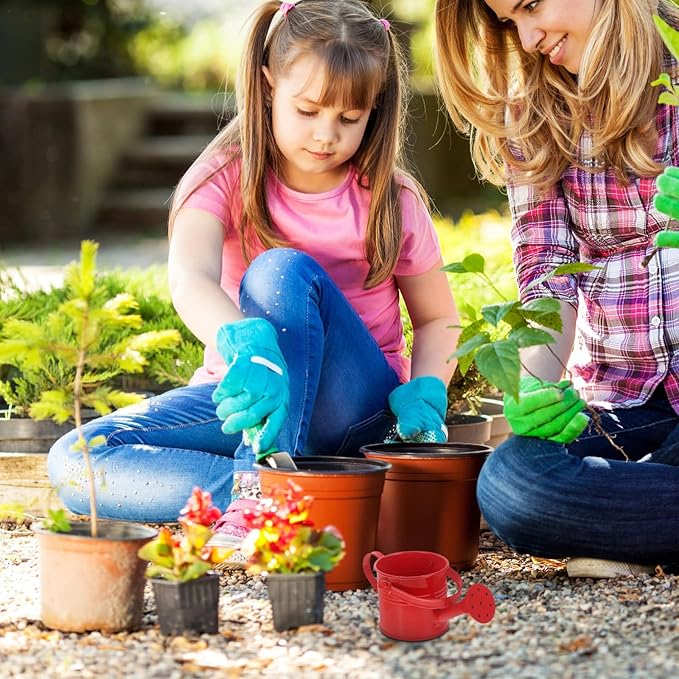 Yardwe 6pcs Kids Metal Watering can, Mini Iron Watering Pot for Indoor and Outdoor Plants, Colorful Garden Watering Cans with Long Spout and Ergonomic Handle, 5.90x2.95x2.95 inch