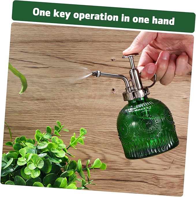Totority Unique Design Embossed Glass Plant Mister Capacity Easy to Use for Indoor Plant Misting