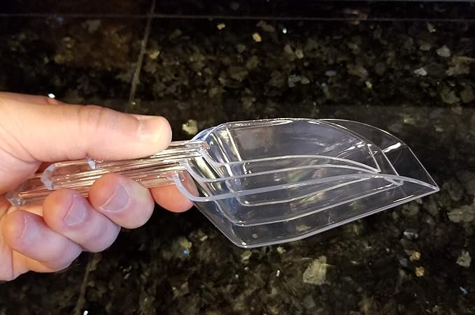Handy Housewares 3 Piece Clear Plastic Kitchen Scoop Set - Nesting Sugar Scoop Set for Cereal, Oatmeal, Coffee, Powder (1 Set)
