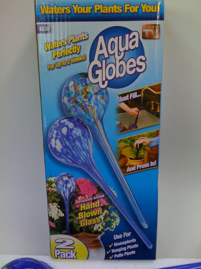 Aqua Globes AG011706 Glass Plant Watering Bulbs, 2-Pack