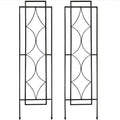 Sunnydaze 2-Piece Chic Diamonds Garden Trellis for Climbing Plants - Outdoor Decorative Metal Flower Trellis - 48-Inch Tall - Black