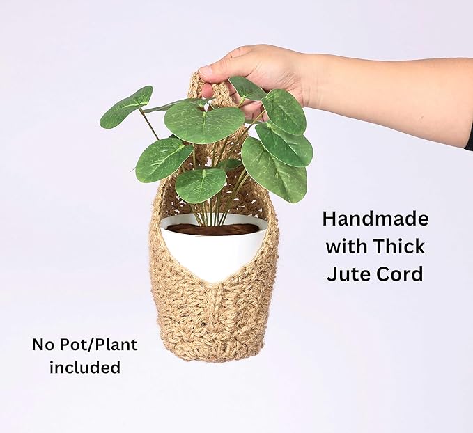 2 Pack 4 inch Macrame Wall Plant Hanger, Hanging Orchid Basket | Wall Plant Holder, Wall Planters for Indoor Plants (2 Pack, up to 4 inch Pot)