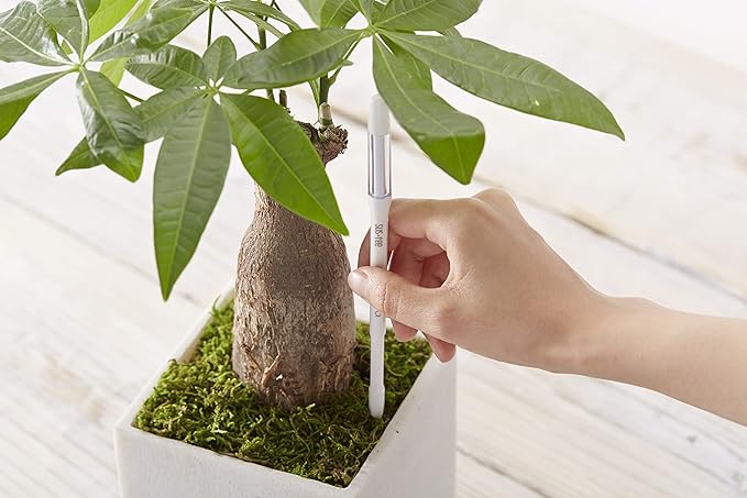 Sustee Aquameter, White, Small - Plant Soil Moisture Sensor - Best for Potted Plants - Refillable Style
