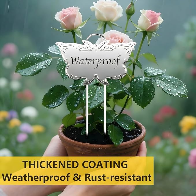 Metal Plant Labels 11in Tall 30 Pack Silver Outdoor Waterproof Garden Label Large Garden Seed Stake Tags for Flowers Fruits and Vegetables