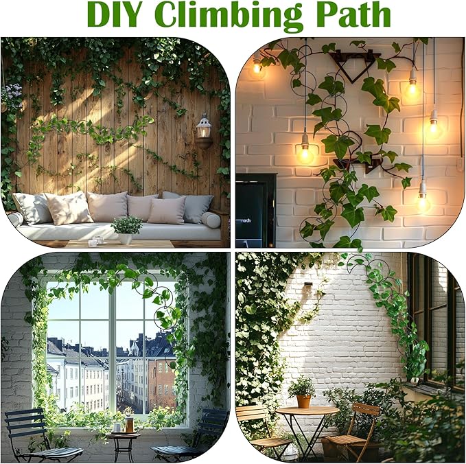 Vodolo 18 Pcs Chain Trellis for Climbing Plants Indoor Outdoor,Wall Plant Vine Climbing Support for Potted Plants,Houseplant Accessorie for Climbing Plants Pertains to Monstera,Pothos,Ivy,Wisteria