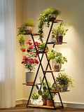 Lighted Plant Stand with Grow Lights – Tall Large Tiered Metal Corner Shelf Rack for Multiple Indoor Living Room Flower