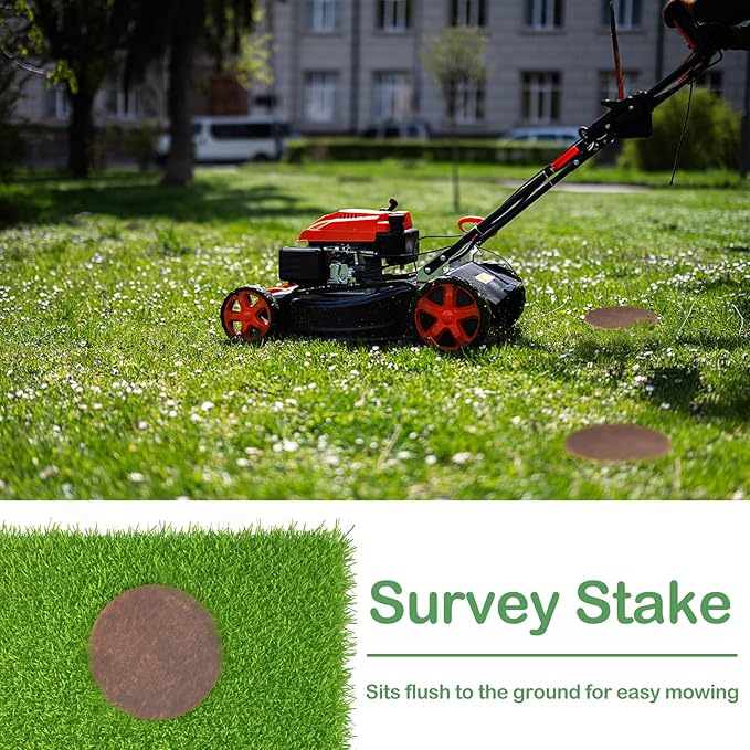 12 Pack Permanent Property Line Markers, 7x3 Inch Boundary Markers for Property Land Survey Stakes Heavy Duty Brass Survey Pin for Home Depot Septic Tank Yard Paver Ground Landscape Surveying