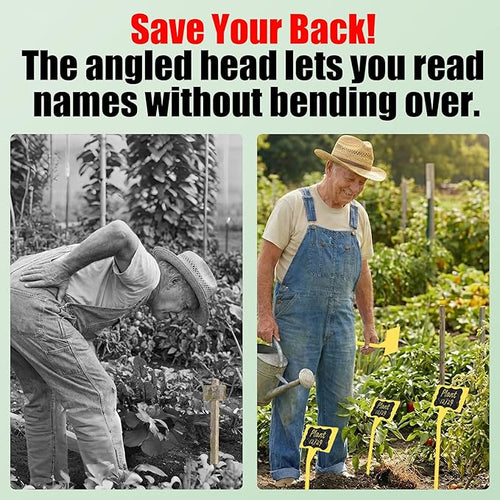 100 Pack Large 11.8" Plant Labels for Outdoor Garden Waterproof, T-Type Garden Label Stakes & Plant Tags with Black Stickers & Gold Pen, Tall Plant Markers for Outdoor Plants, Vegetables