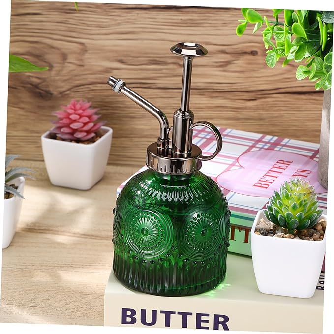 Totority Unique Design Embossed Glass Plant Mister Capacity Easy to Use for Indoor Plant Misting
