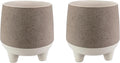 The HC Companies Orion Self Watering Planter - Lightweight Indoor Plastic Plant Pot for Herbs and Flowers (8" Greige, Pack of 2)