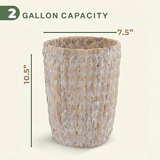 84ECO 2-Pack White Wicker Trash Cans