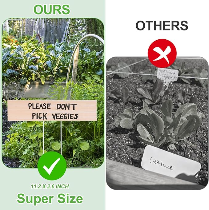 20 Set Jumbo Outdoor Plant Label Stakes 14.6" TALL Waterproof Plant Markers Nursery Garden Markers with Marker Pen to Easily Locate and Identify All Your Plants, FLowers, Herbs and Vegetables