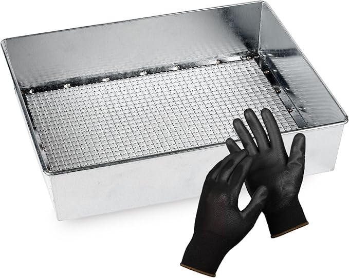 Trapping Soil Sifter, Standard Size (12 x 10 inches) with 1/4-inch Mesh, Garden Sieve for Dirt, Sand, Rocks, and Compost