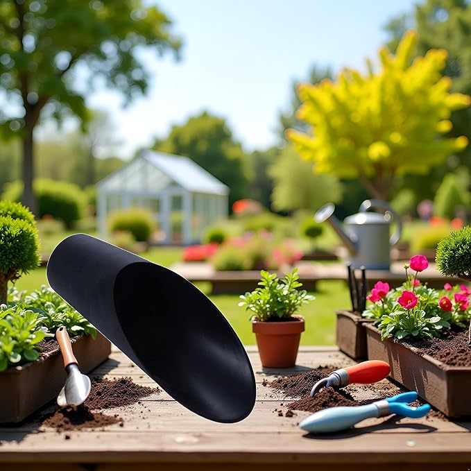 Black Bonsai Soil Scoops,Plastic Garden Soil Scoops,Colorful Gardening Tools Potting Scoopers Bucket Shovel for Flower Planting Bonsai Potting Garden Soil