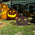 Halloween Garden Stake Rusty Funny Pumpkin Pattern Halloween Party Yard Metal Decor Gifts for Day of The Dead,Purple Copper