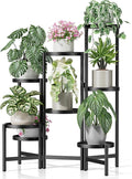 Black Stand Plants, Metal Tiered Plant Stands Indoor, 8 Tier Corner Flodable Plant Stand Outdoor Planter Flower Pot for Multiple Plants, Floding Display Racks for Patio Porch Balcony