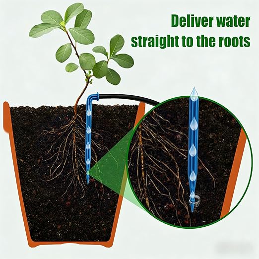 IPOW 50 Days Extra-Long Standby Time Supports 20~30 Pots 100% Anti-Siphoning Solar Irrigation System Automatic Watering System for Balcony, Indoor & Outdoor Plants, Garden, and Potted Plants