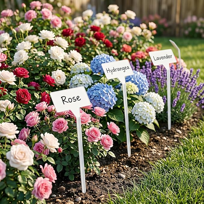 KINGLAKE GARDEN Outdoor Plastic Plant Labels 50 Pack 11.8 inch Outdoor Waterproof Sturdy Nursery Garden Markers, Plant Markers for Herbs, Flowers, Vegetable, Plant (50 Pack)