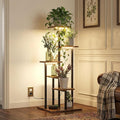 6 Tier Plant Stand Indoor with Grow Light, Tiered Plant Stands for Indoor Plants Multiple, Corner Flower Stand for Living Room, Multi-Layer Vintage Design Plant Shelf