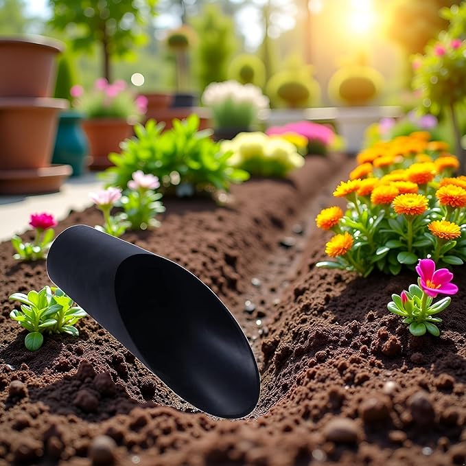 Black Bonsai Soil Scoops,Plastic Garden Soil Scoops,Colorful Gardening Tools Potting Scoopers Bucket Shovel for Flower Planting Bonsai Potting Garden Soil