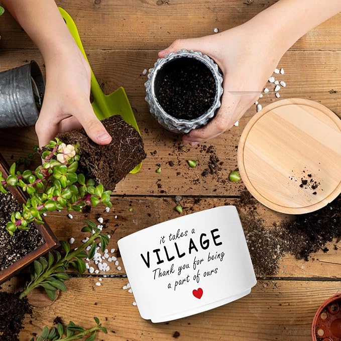 Thank You Gifts for Women Men, Appreciation Gifts for Teacher Coworker Nurse Employee Daycare Provider Nanny, Teacher Appreciation Gift, Succulent Plant Pot, Flower Planter(Plants Not Included)