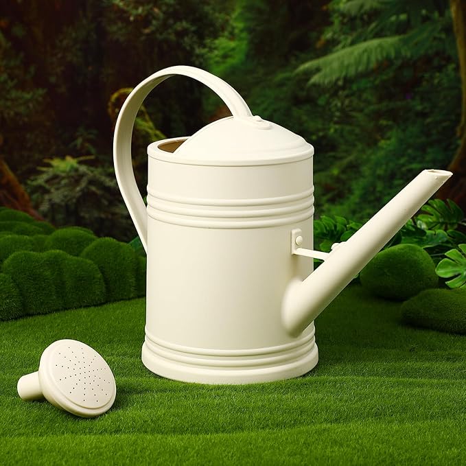 Milisten Watering Can for Indoor Plants 2L Garden Watering Cans for House Flower Long Spout Watering Can for Indoor and Outdoor, Home and Garden Plants, 35x23cm, White