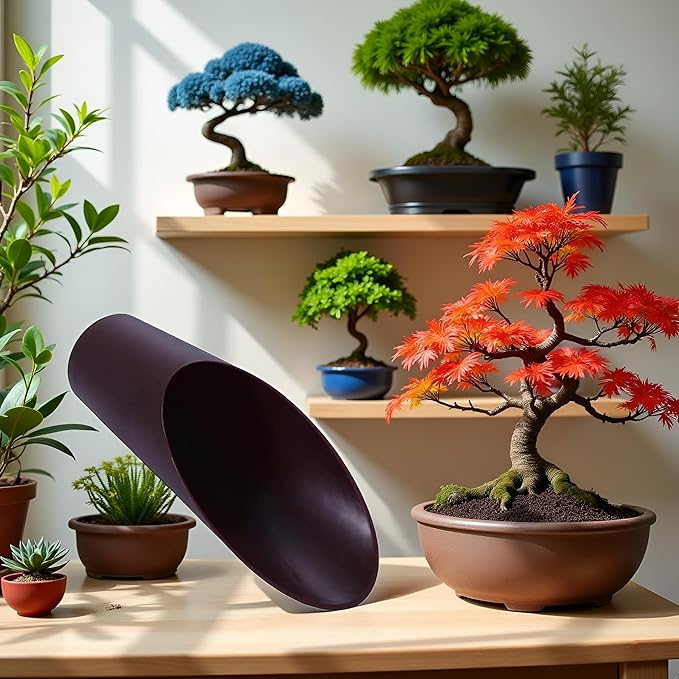 Coffee Color Bonsai Soil Scoops, Plastic Garden Soil Scoops,Garden Potted Plant Succulent Planting Tool Garden Gifts Garden Tool