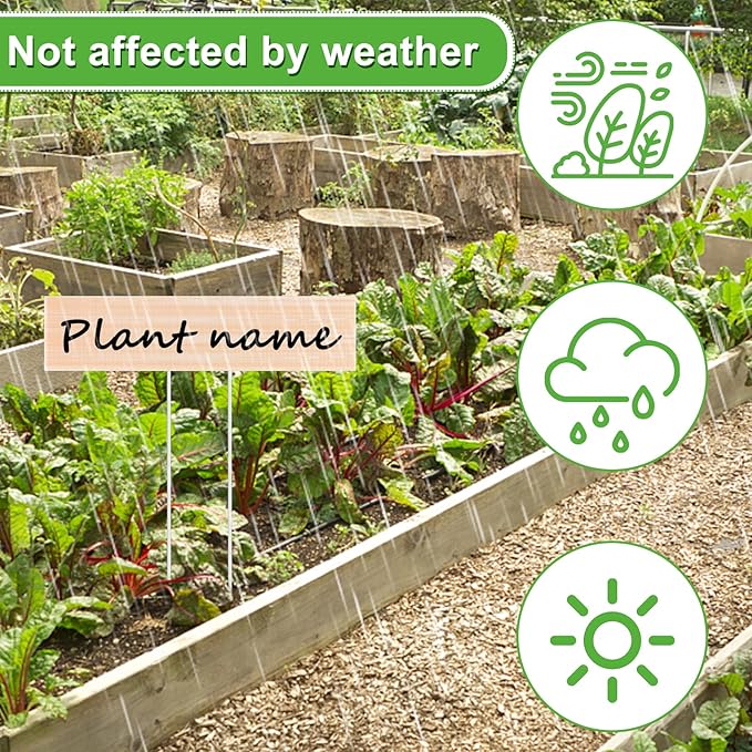 20 Set Jumbo Outdoor Plant Label Stakes 14.6" TALL Waterproof Plant Markers Nursery Garden Markers with Marker Pen to Easily Locate and Identify All Your Plants, FLowers, Herbs and Vegetables