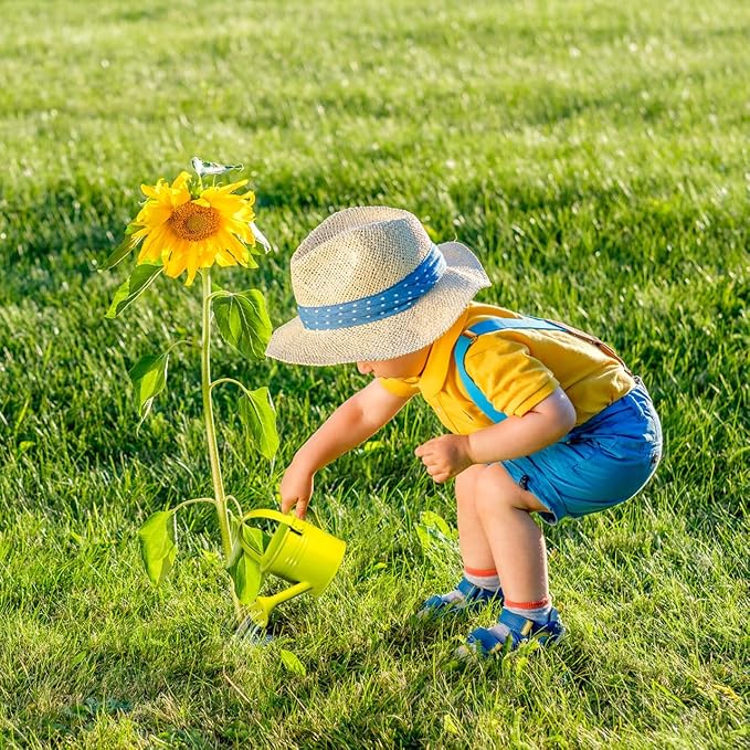 5 Pcs Kids Watering Cans, Mini Metal Plant Watering Can with Long Spout, Small Tin Flower Pots for Indoor Outdoor Gardening