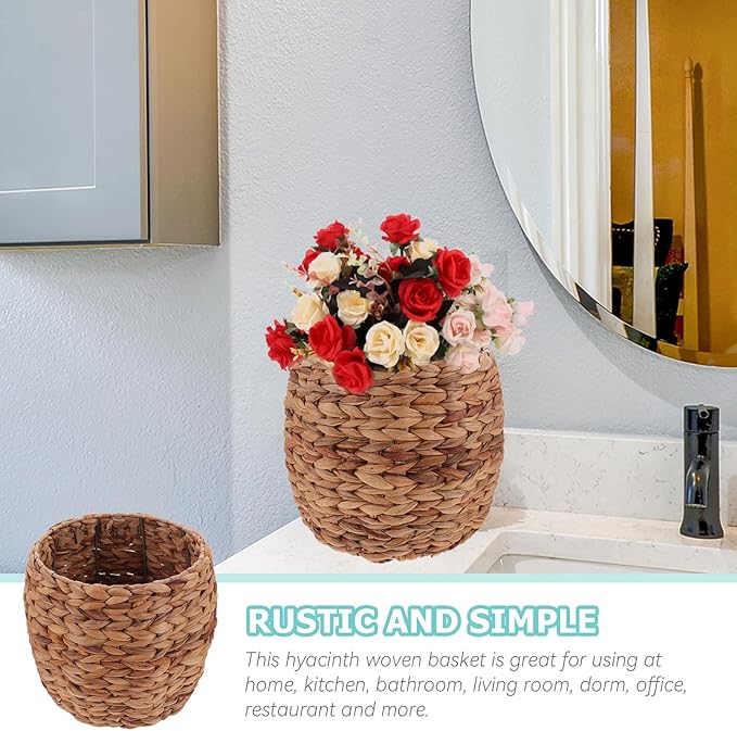Healeved Seagrass Plant Basket Indoor Planter Basket Sundries Storage Woven Seagrass Wicker Planter Flower Pot 7.9in