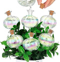 Yungyan 6 Pcs Self Watering Plant Globes Glass Cactus Insert Watering Devices Automatic Plant Watering Bulbs Water Globes for Indoor Outdoor Plants(Rainbow Color,9.84 Inch)