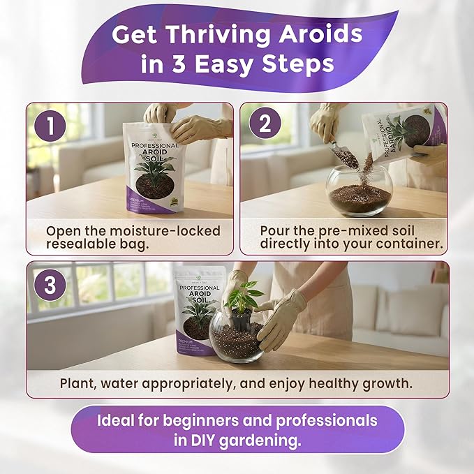 Professional Aroid Soil 8.2 Quarts Ready to Use, Premium Aroid Potting Mix for Indoor Plants, Peat Moss Coco Coir Perlite Dolomite, Well Draining Aroid Plant Soil Made in USA