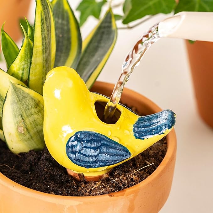 Mother’s Day Gift for Mom from Daughter or Son, 4 Pack Self-Watering Bird Shaped Globes, Terracotta Automatic Watering Spikes, Slow Release Plant Watering Devices for Indoor & Outdoor Potted Plants
