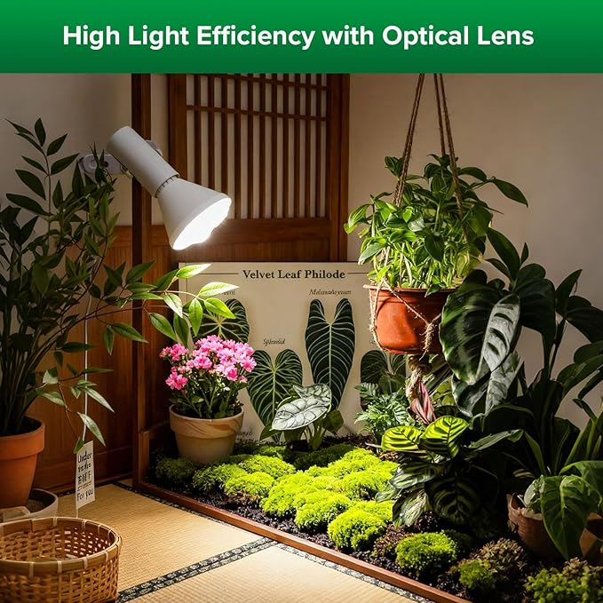 SANSI Grow Light Bulb IP54 Waterproof, 24W BR30 Plant Light Bulb for Indoor Outdoor Plants Full Spectrum(200 Watt Equiv), Energy Saving with Optical Lens for Greenhouse, Garden, E26 Base