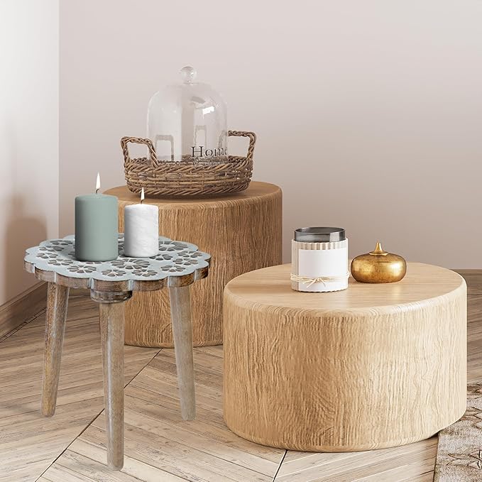 Crocon Plant Stand, Round Side Table, Wood Stool for Plant, Modern Table, Plant Table, Indoor Plant Stand, Tall Plant Holder for Flower Pots, Coffee Table Home D�cor Wood Stool, 11.7 x 12.5 Inch