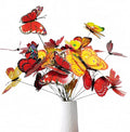 3D Butterfly Stakes,20PCS Butterfly Garden Stake Decor for Flower Bouquet Outdoor Indoor Yard Art Patio Plant Pot Flower Bed Home Décor,Butterfly Plant Stakes with Bendable Stick(Yellow&Red)