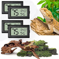 Vodolo Reptile Thermometer and Humidity Gauge,4PCS Digital Adhesive Reptile Hydrometer Thermomete Tank Accessories Pet Supplies for Tortoise Habitat,Chameleon Cage,Iguana,Tree Frog Terrarium