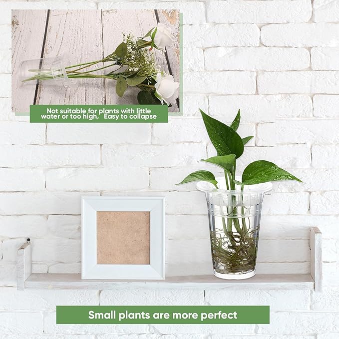 Baderke 35 Pcs Plastic Plant Propagation Station Desktop Terrariums Plant Tabletop Vase with Hydroponic Baskets for Indoor Home Office Desktop Decor (4.25'',4.57'',5.47'')