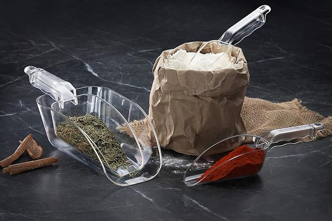 New Star Foodservice Commercial Grade Polycarbonate Plastic Utility Ice Scoop, Clear, 24 Ounce